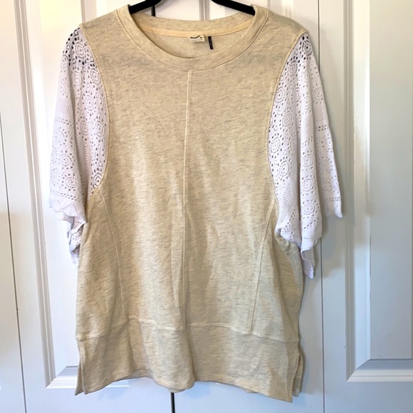 Anthro Akemi & Kin Half Sleeve Sweater Lace Sleeve - Picture 3 of 13